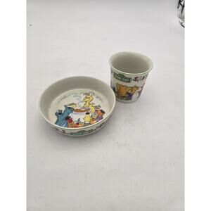 Sesame Street Gorham Japan Fine China Set Muppets VTG 70s Grover Milks a Cow